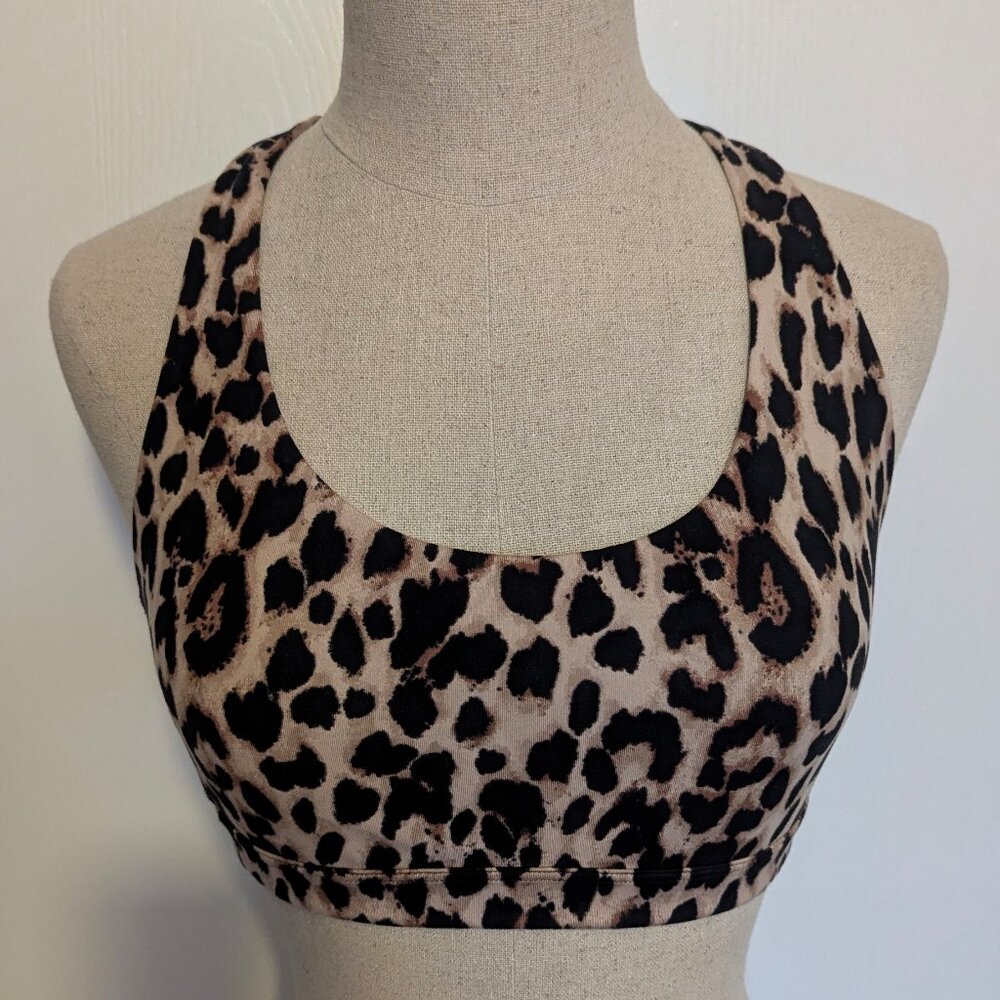Victoria's Secret Leopard Criss Cross Racerback Sports Yoga Bra